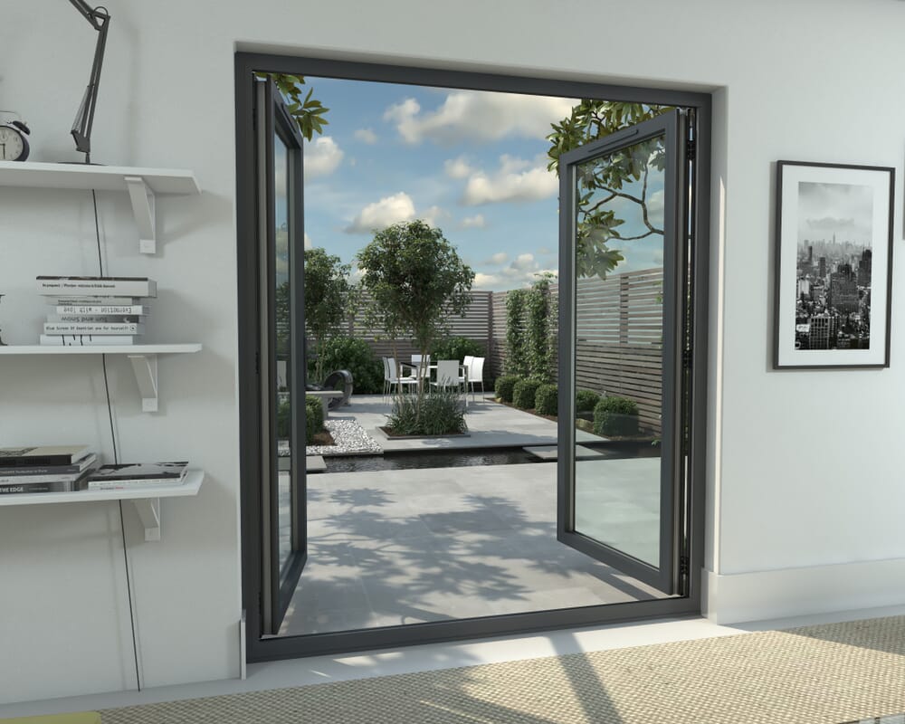 1800mm Part Q Compliant Grey Aluminium French Doors