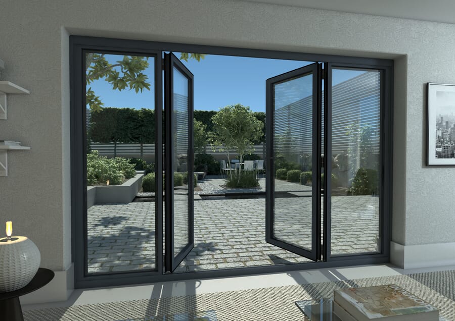 Climadoor Grey Aluminium French Doors - Part Q Compliant