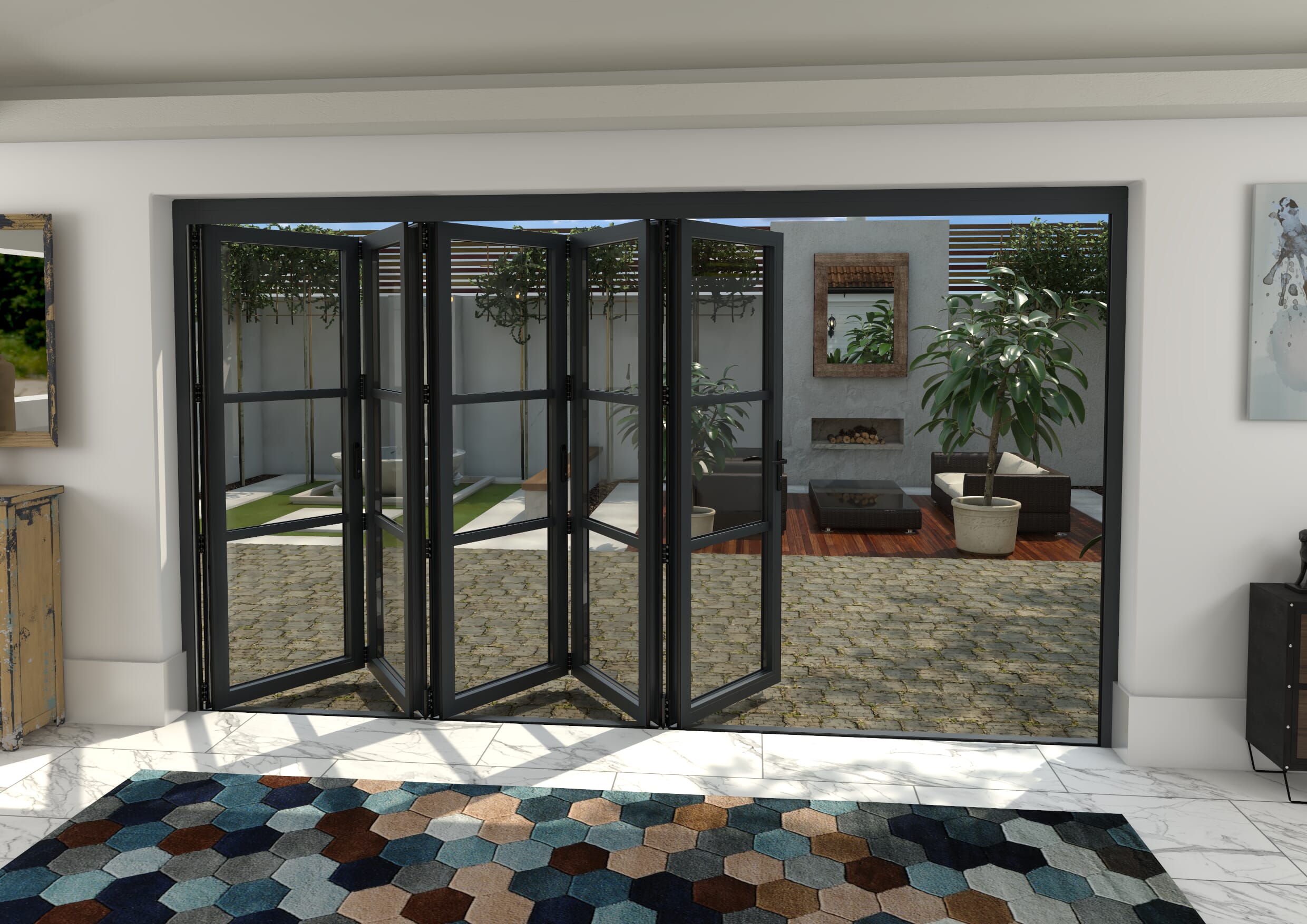 3600mm Grey Heritage Aluminium Bifold Doors - 5 Right
