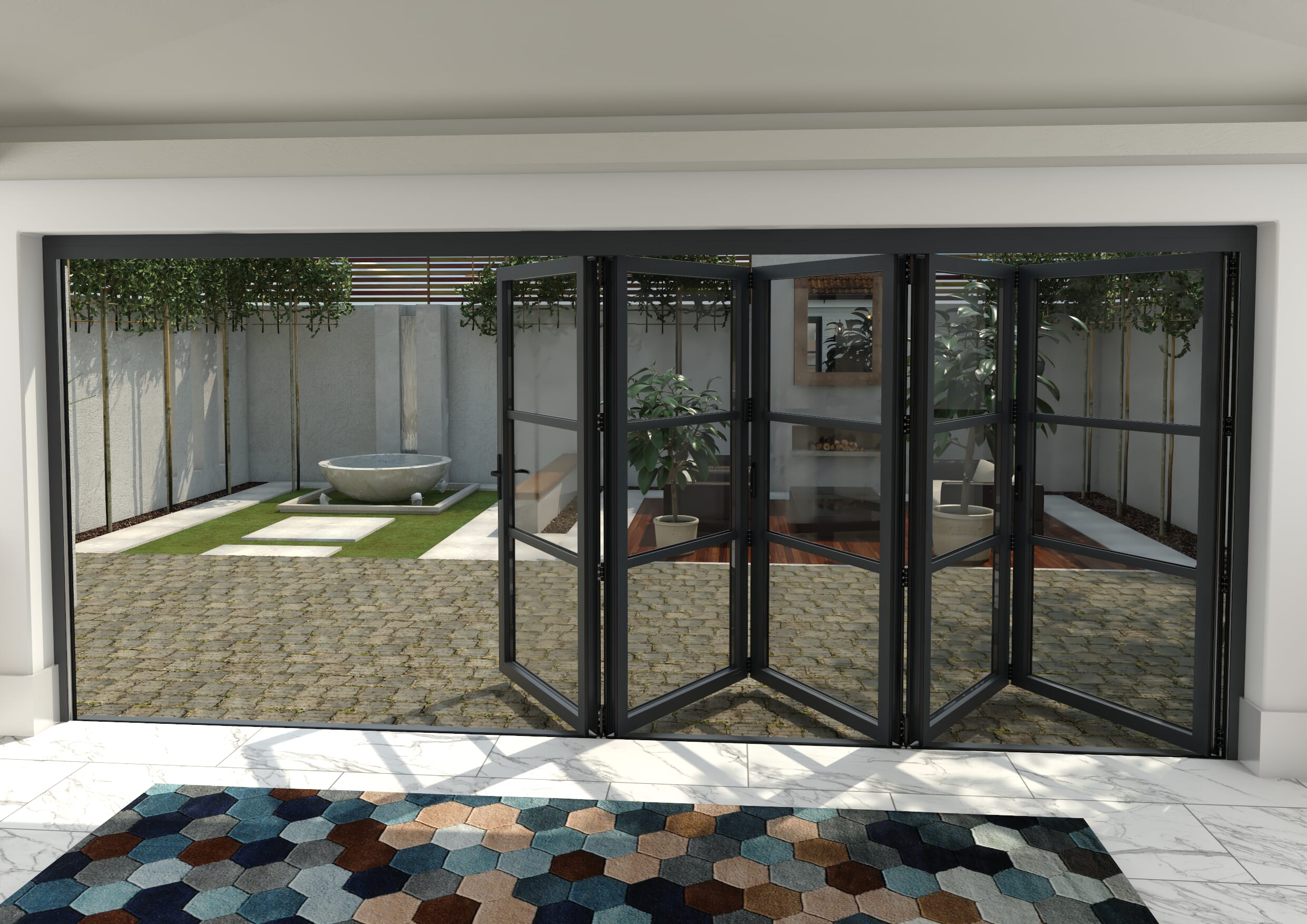 4800mm Grey Heritage Aluminium Bifold Doors - 5 Left