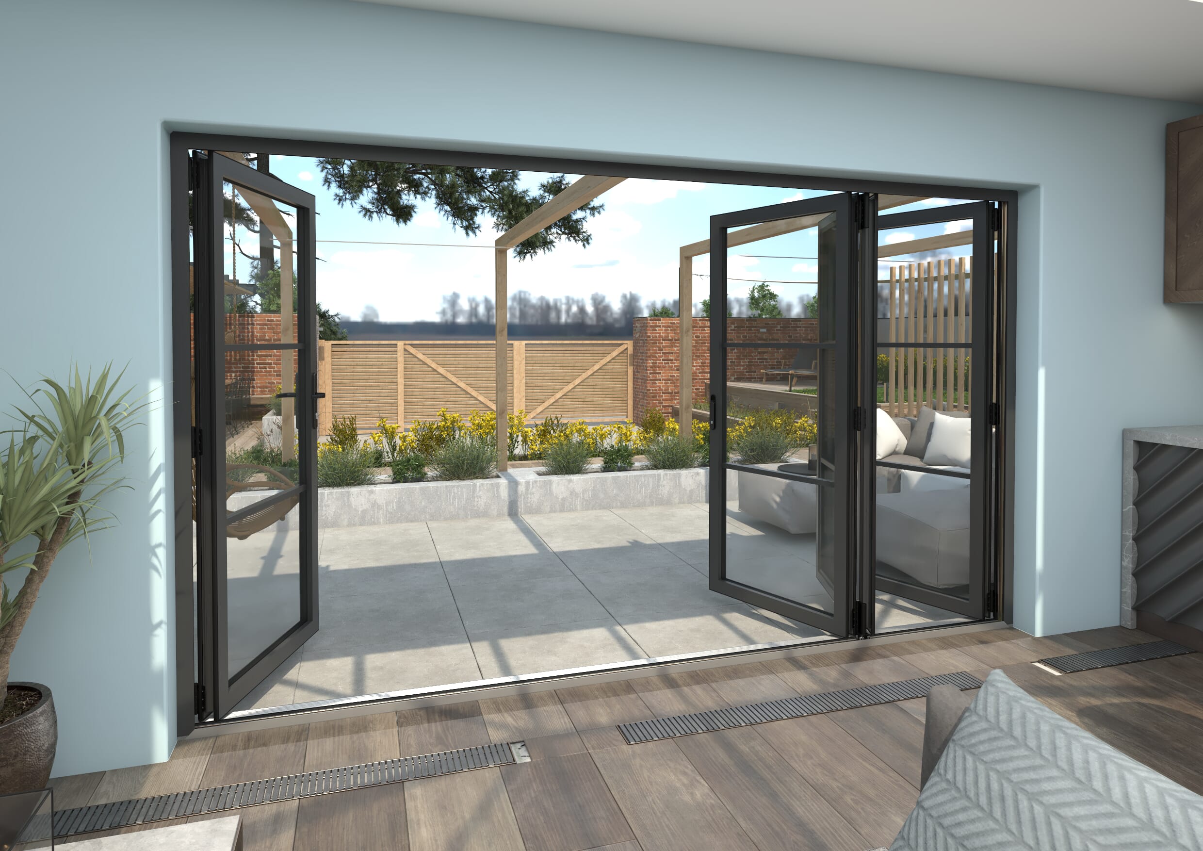 Part Q Mm Grey Heritage Aluminium Bifold Doors Left Right At Climadoor