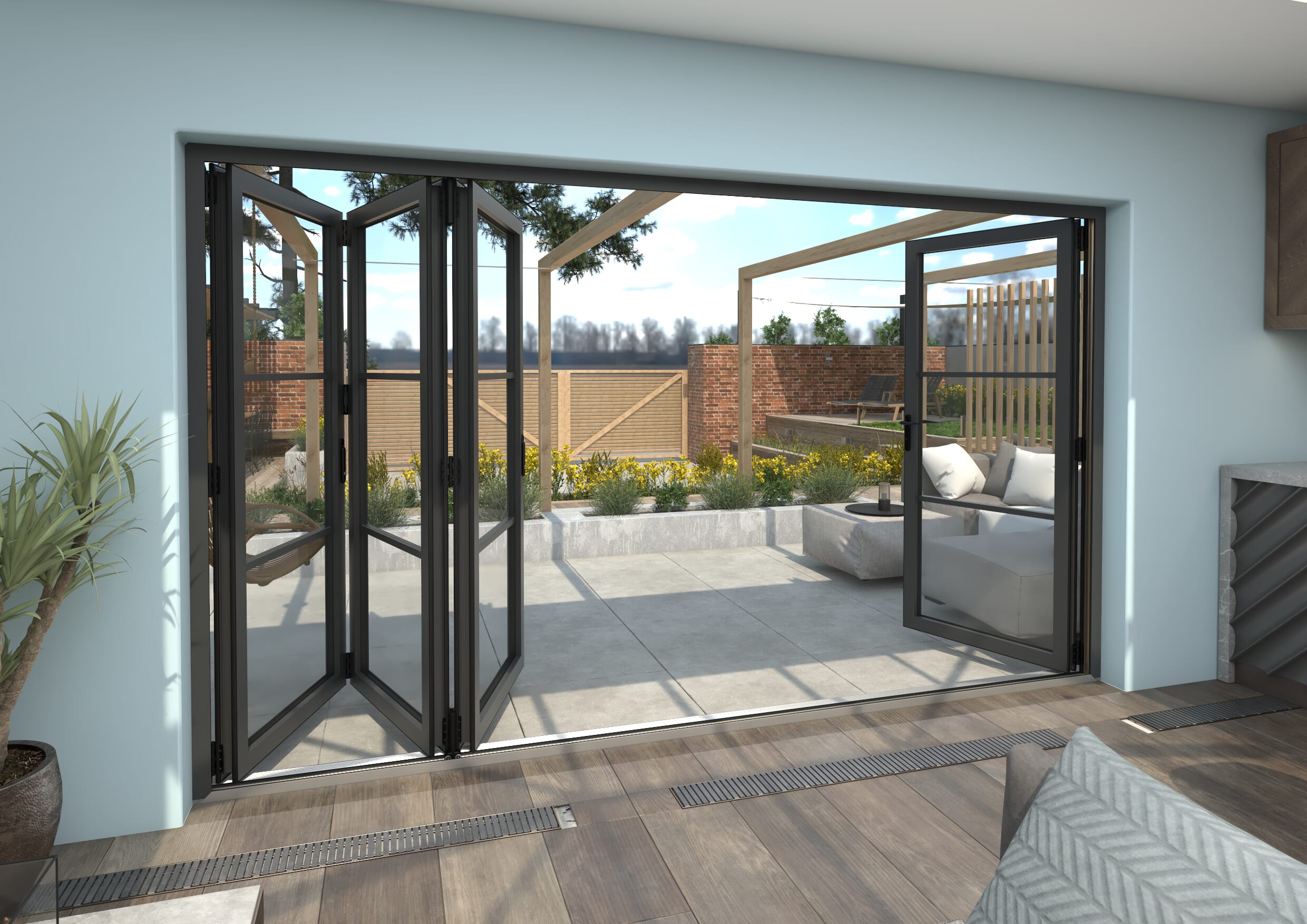 Part Q Mm Grey Heritage Aluminium Bifold Doors Left Right At Climadoor