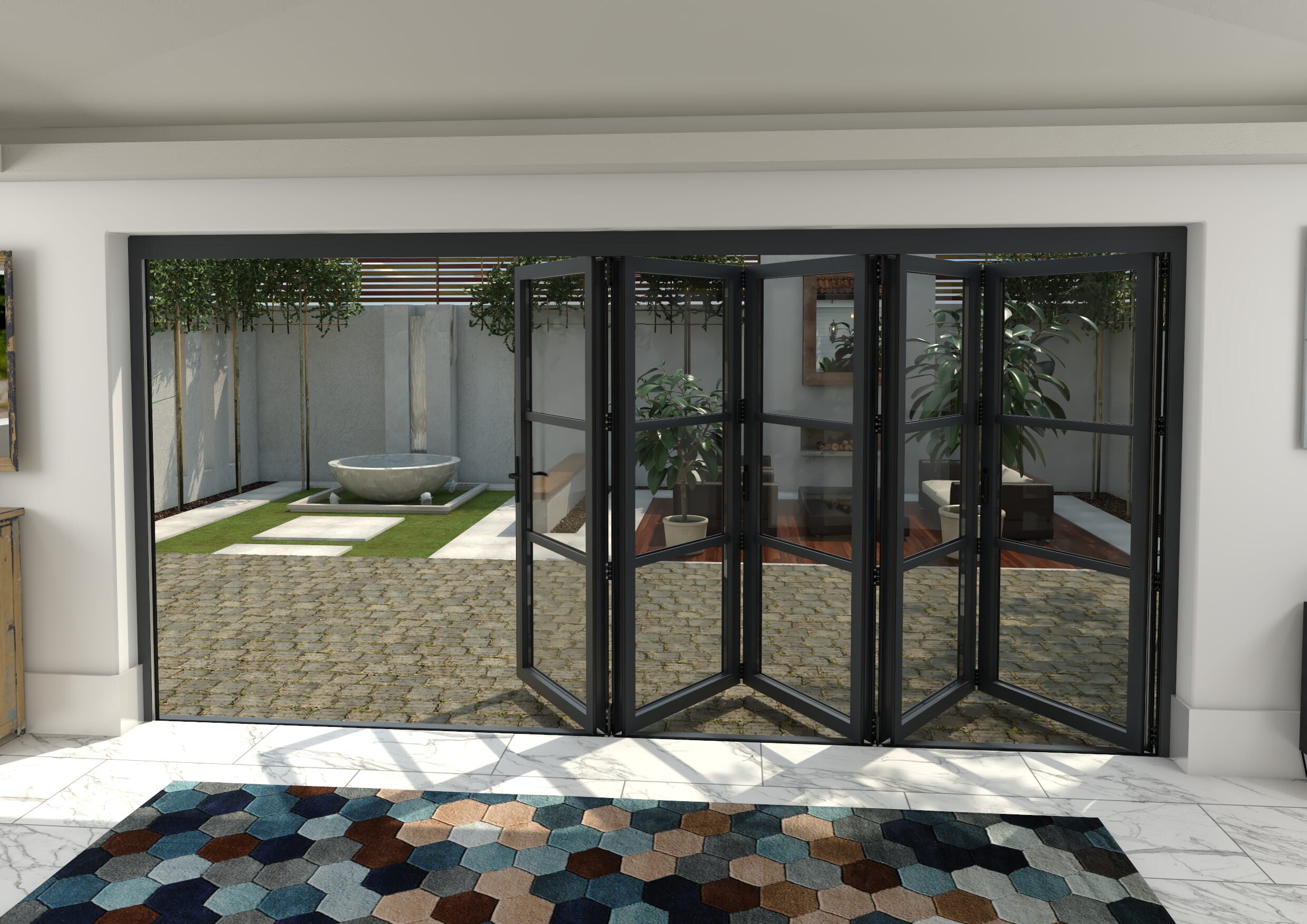 Part Q 4200mm Grey Heritage Aluminium Bifold Doors - 5 Left