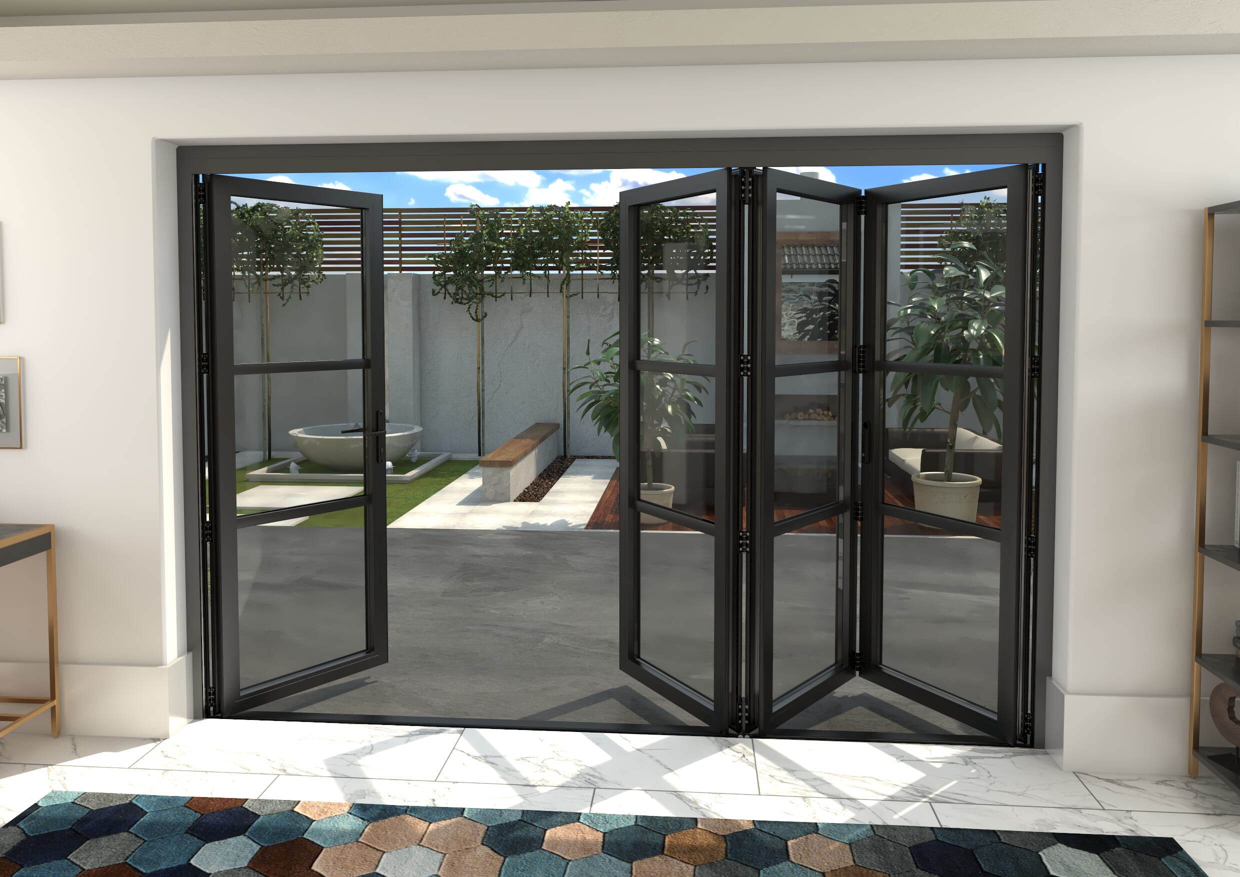 Heritage Black Aluminium External Bi-folding Doors Image