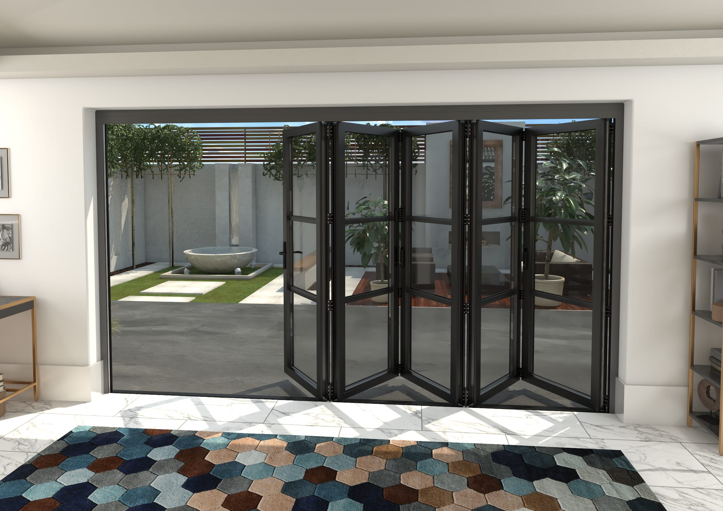 Heritage Black Aluminium External Bi-folding Doors Image