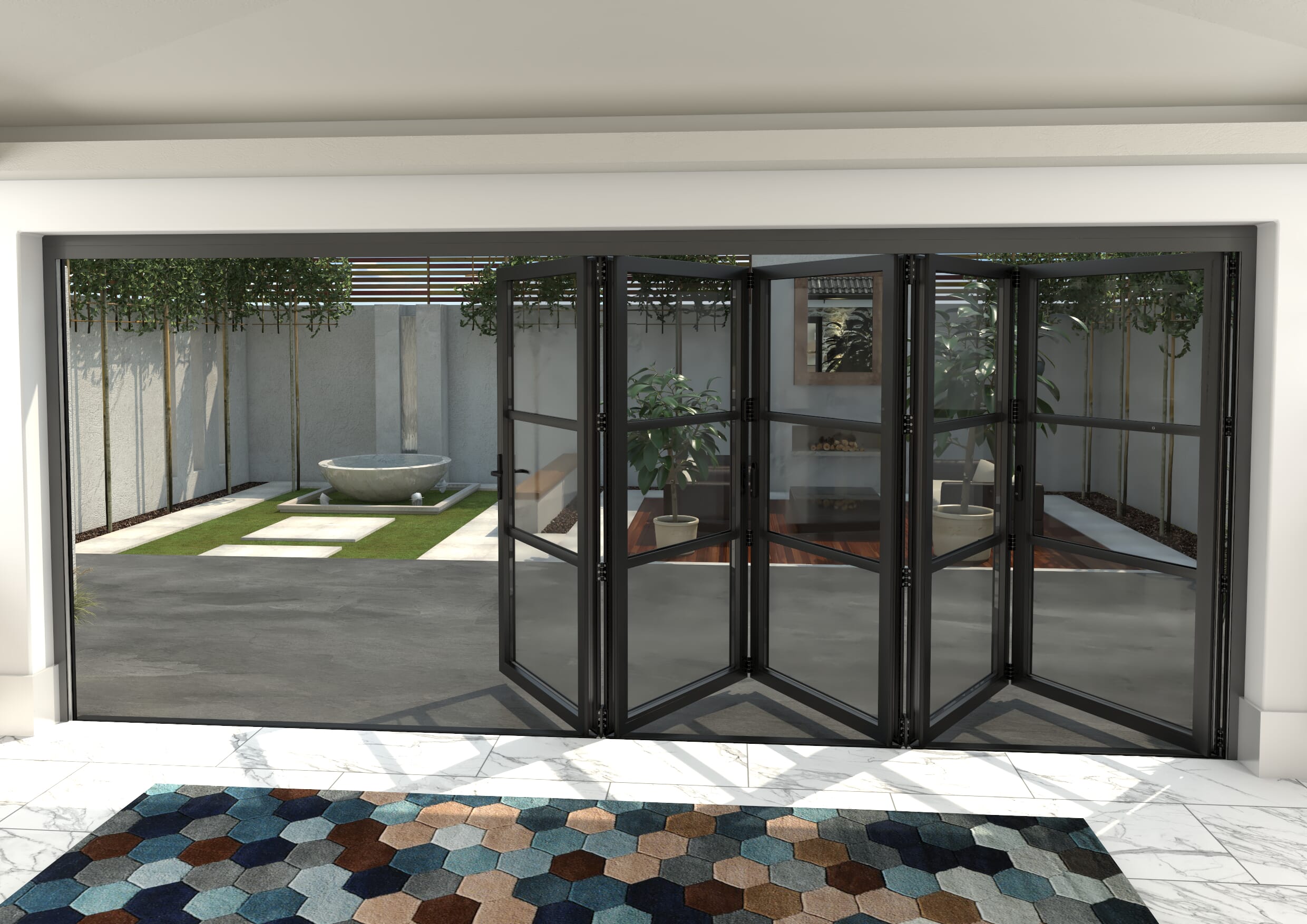 Heritage Black Aluminium External Bi-folding Doors Image