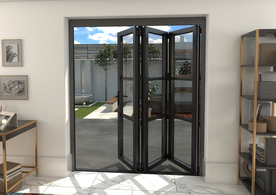 Climadoor Black Heritage Aluminium Bifold Doors – Part Q Compliant