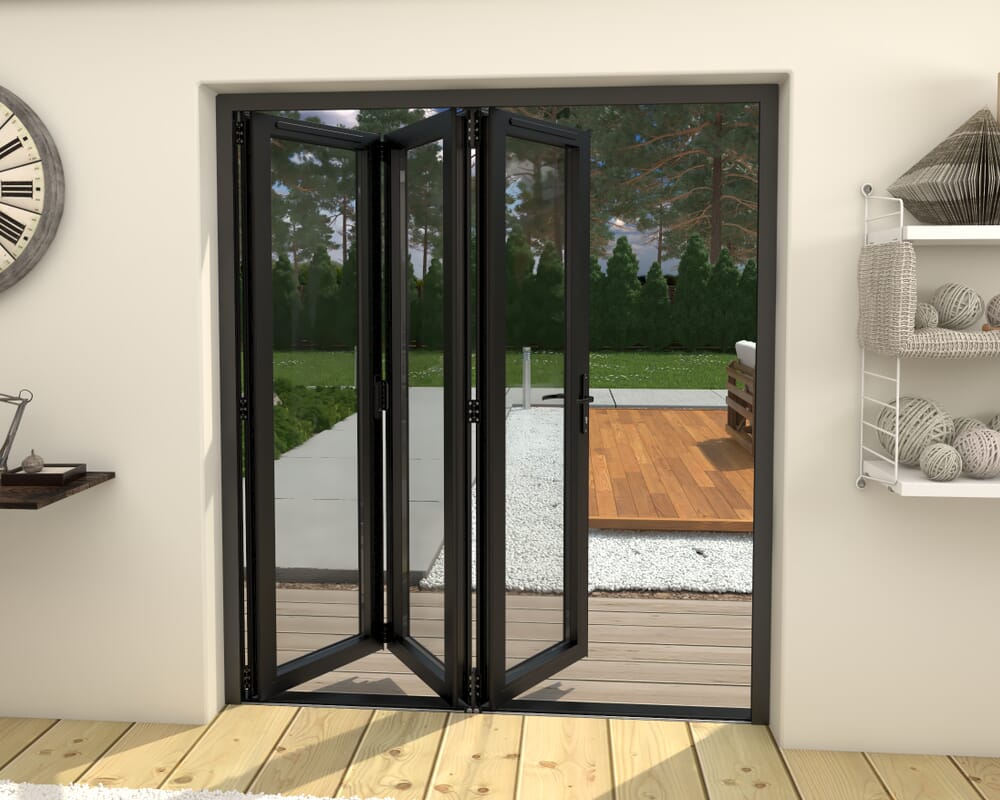 1800mm Black Aluminium Bifold Door - 3 Right
