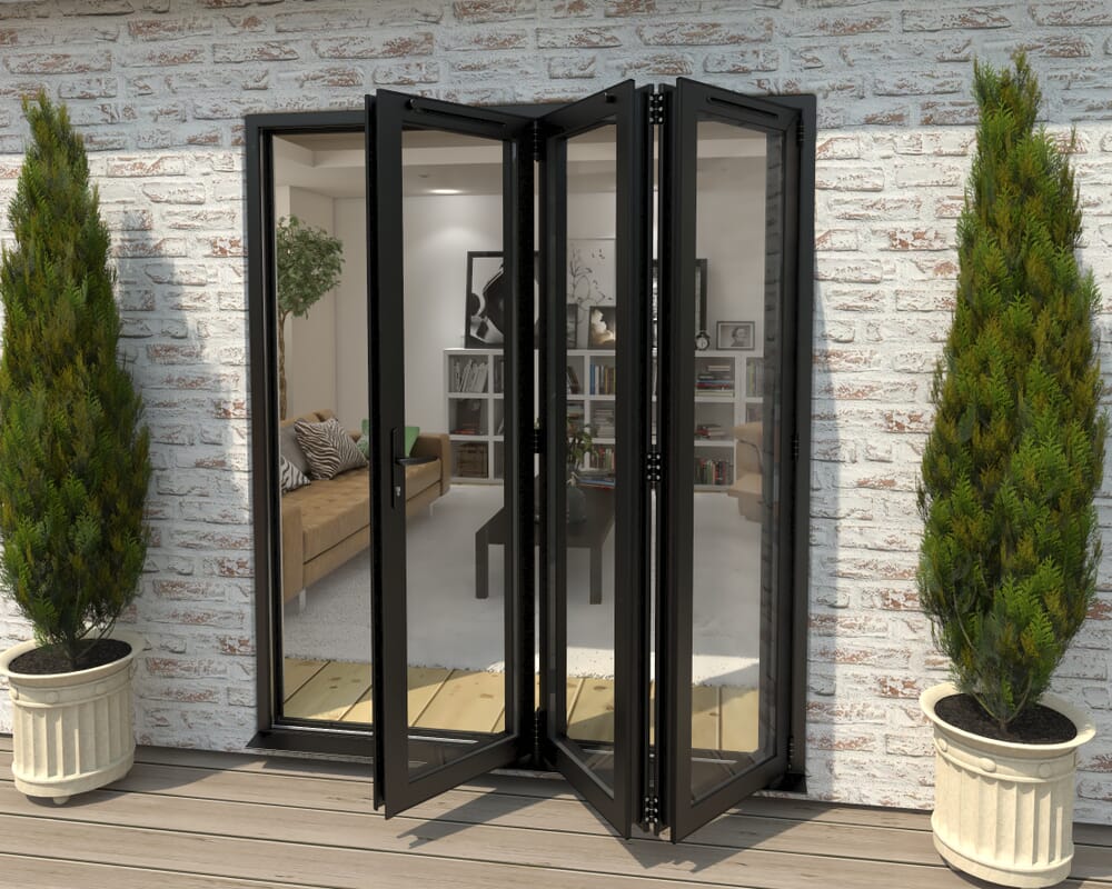 1800mm Black Aluminium Bifold Door - 3 Right
