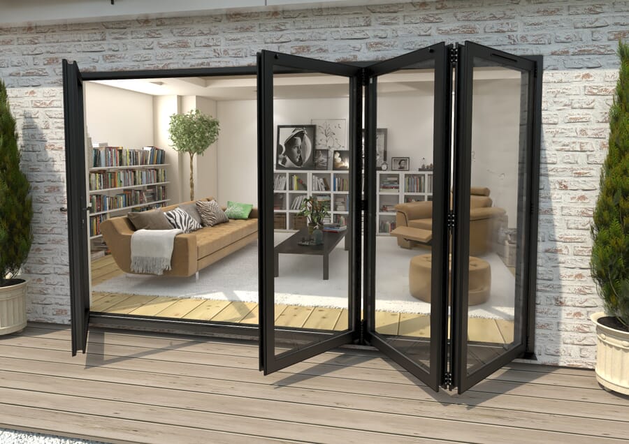 Climadoor Black Aluminium Bi-folding Patio Doors