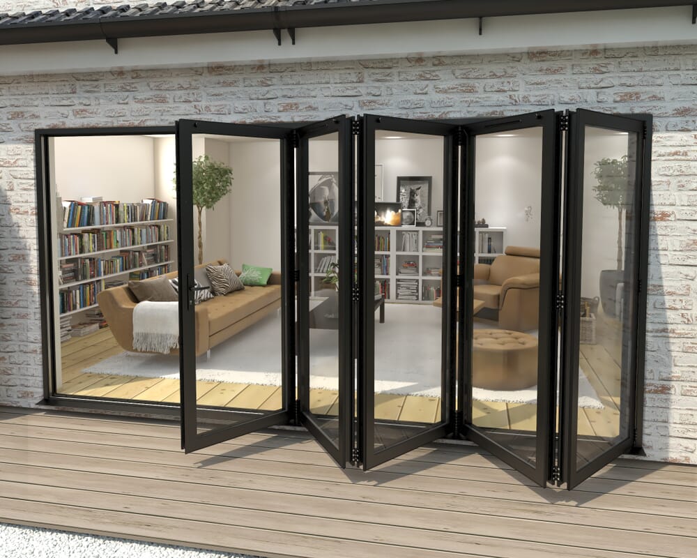 4200mm Black Aluminium Bifold Doors - 5 Right