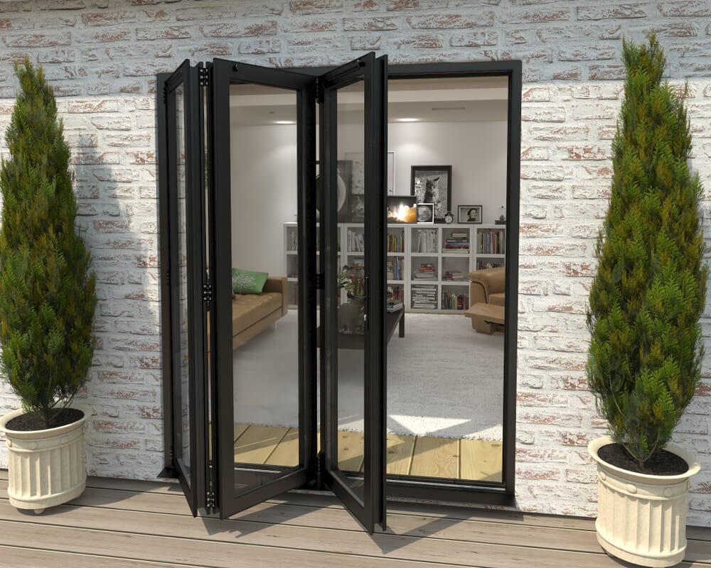 Part Q 1800mm Black Aluminium Bifold Door - 3 Left
