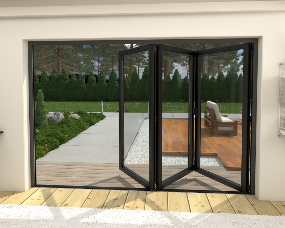 Part Q 3000mm Black Aluminium Bifold Doors - 3 Left