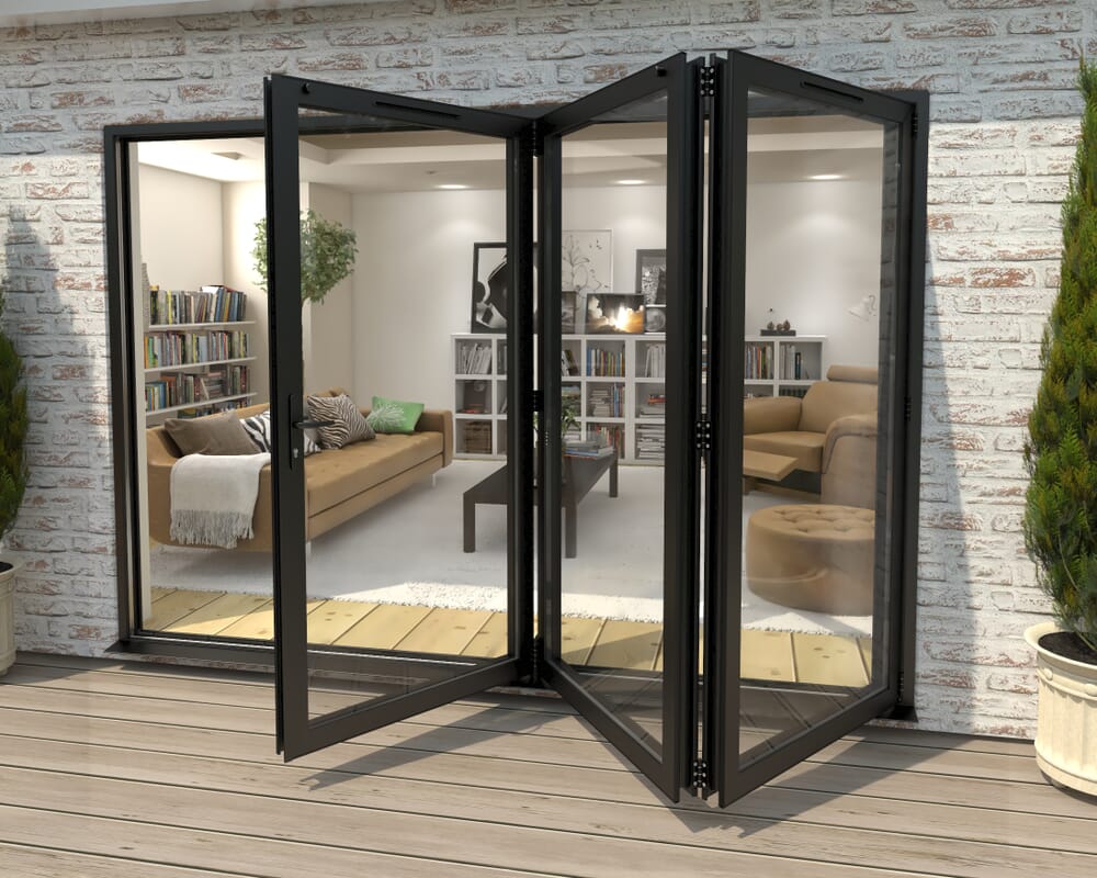 Part Q 3000mm Black Aluminium Bifold Doors - 3 Right