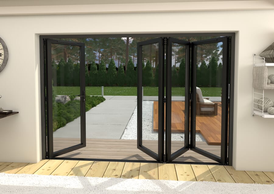 Climadoor Black Aluminium Bi-folding Patio Doors – Part Q Compliant