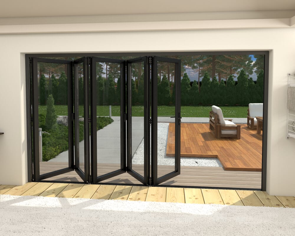 Part Q 3600mm Black Aluminium Bifold Doors - 5 Right