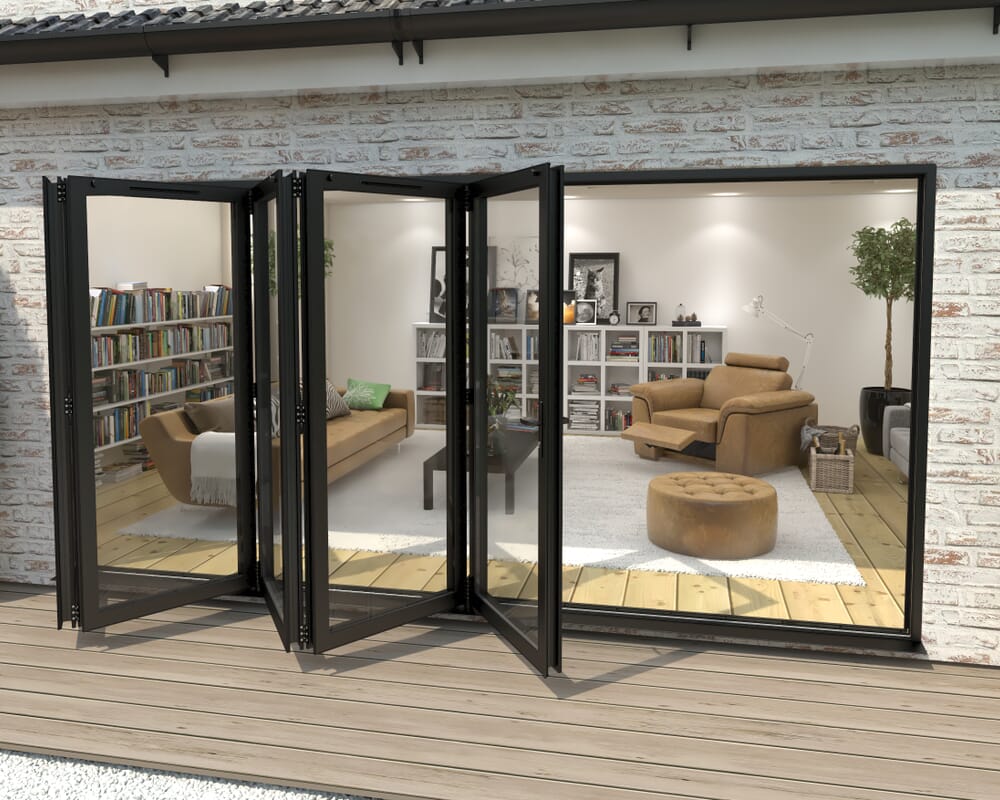 Part Q 4200mm Black Aluminium Bifold Doors - 5 Left