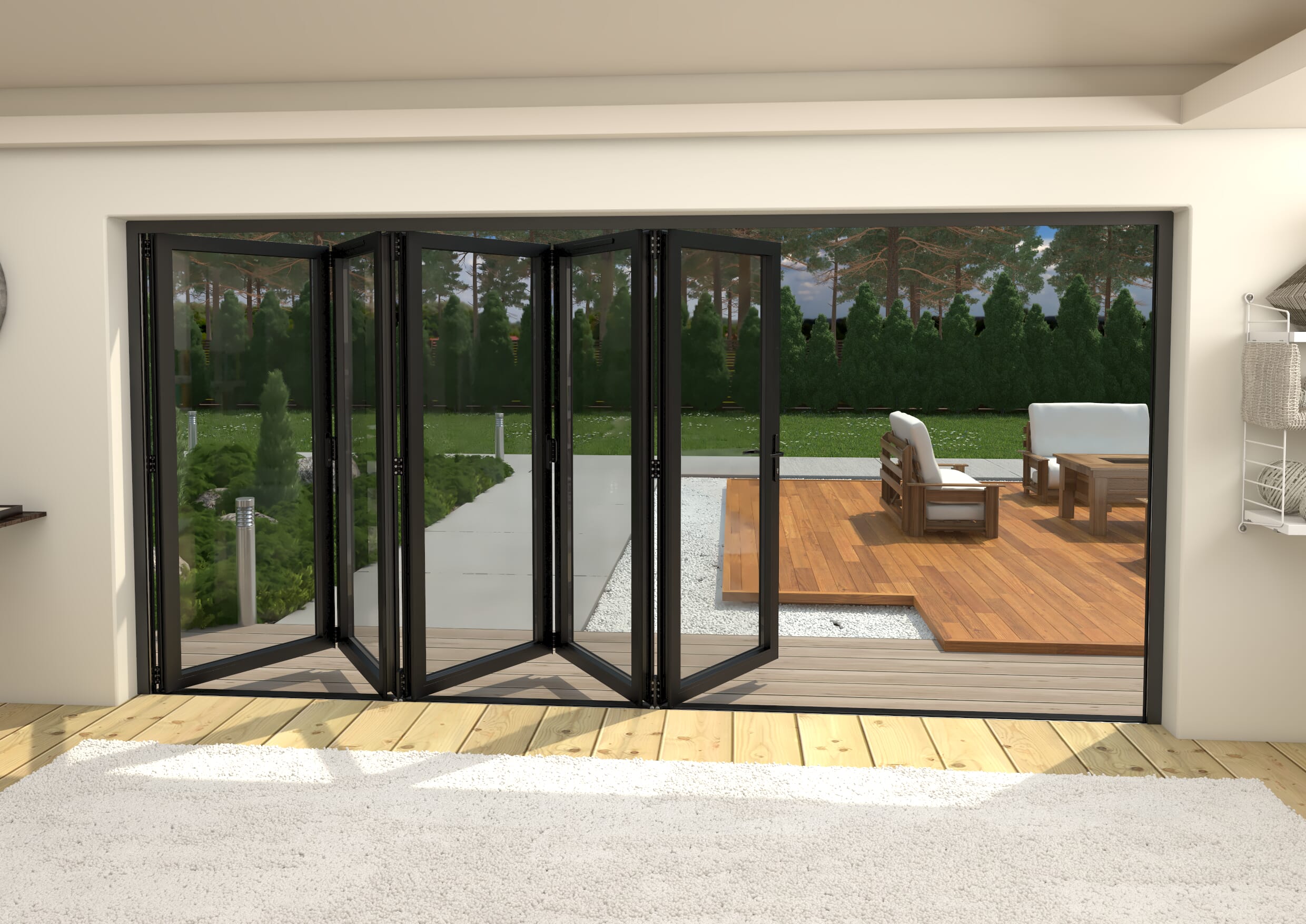 Part Q 4200mm Black Aluminium Bifold Doors - 5 Right