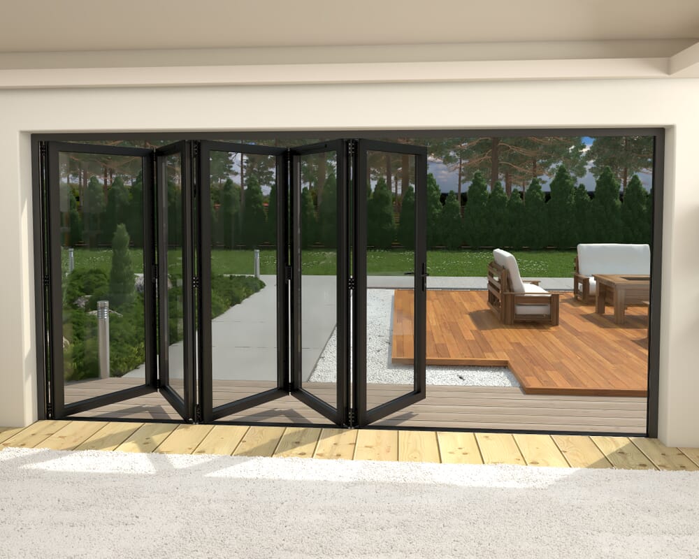 Part Q 4200mm Black Aluminium Bifold Doors - 5 Right