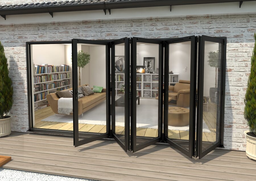 Climadoor Black Aluminium Bi-folding Patio Doors – Part Q Compliant