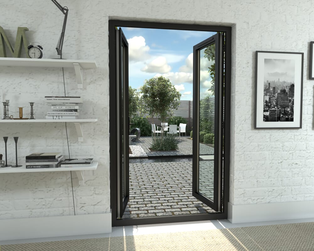 1200mm Part Q Compliant Black Aluminium French Doors