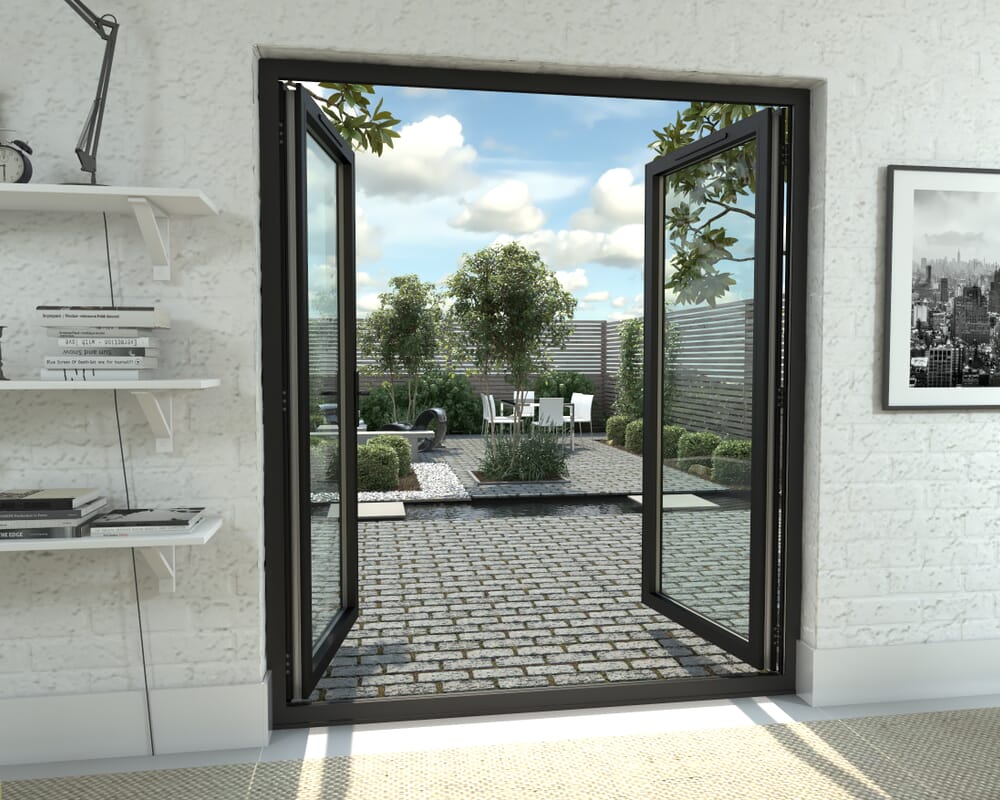 1800mm Part Q Compliant Black Aluminium French Doors