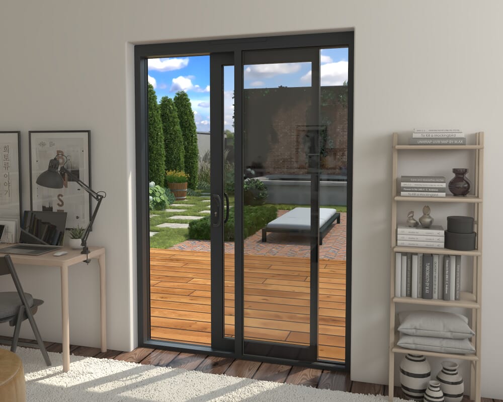 1500mm Supreme Anthracite Grey Aluminium Sliding Doors RH Sliding / LH Fixed