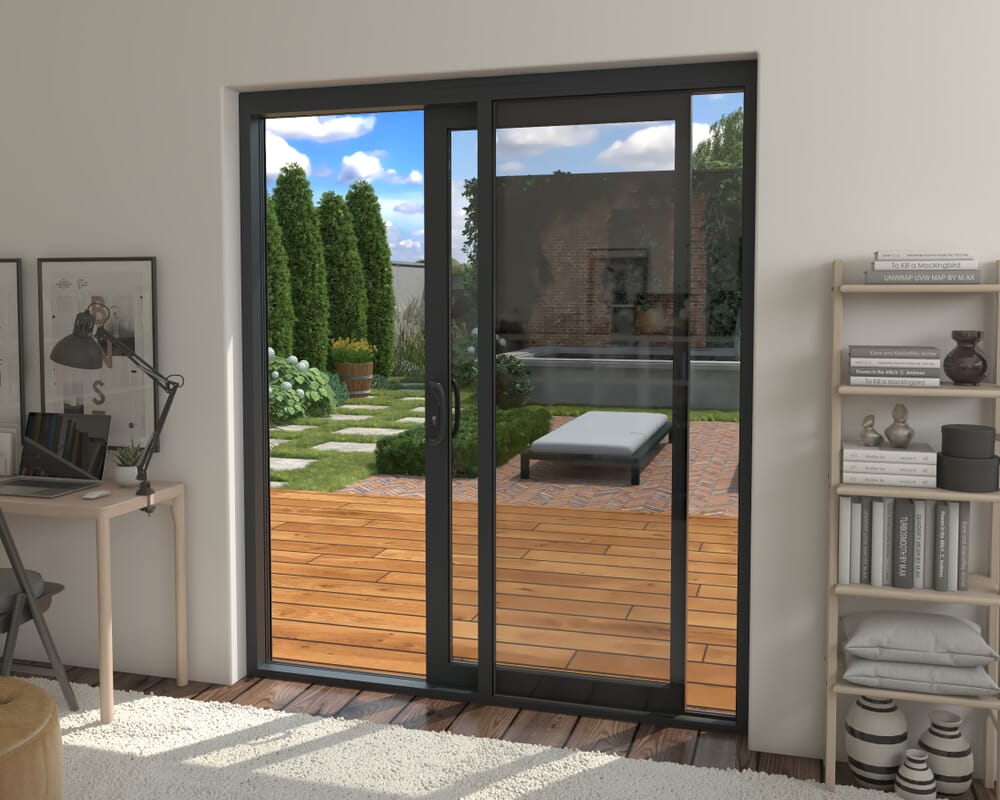 1800mm Supreme Anthracite Grey Aluminium Sliding Doors RH Sliding / LH Fixed