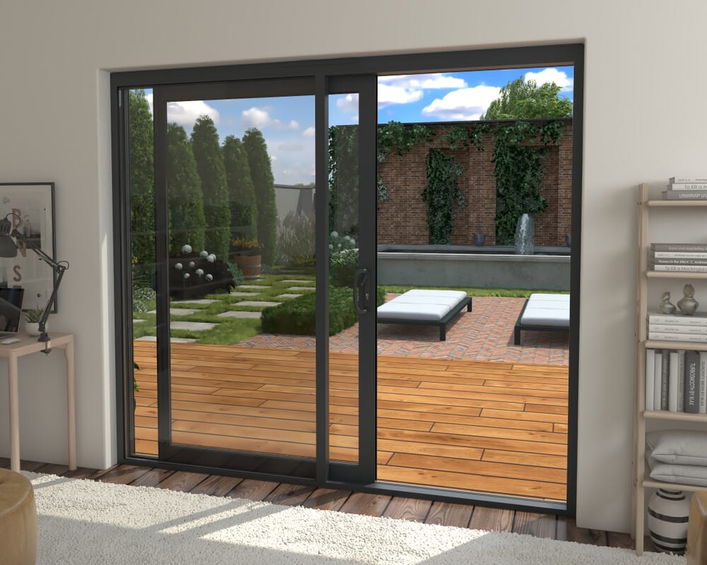2400mm Supreme Anthracite Grey Aluminium Sliding Doors LH Sliding / RH Fixed