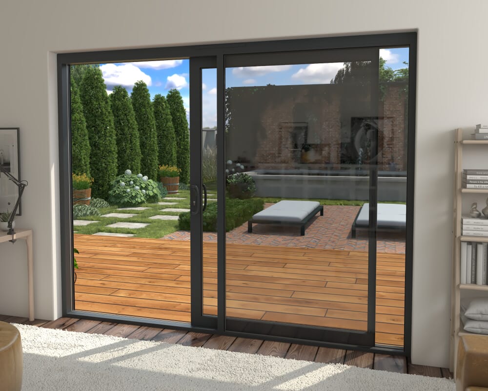 2700mm Supreme Anthracite Grey Aluminium Sliding Doors RH Sliding / LH Fixed