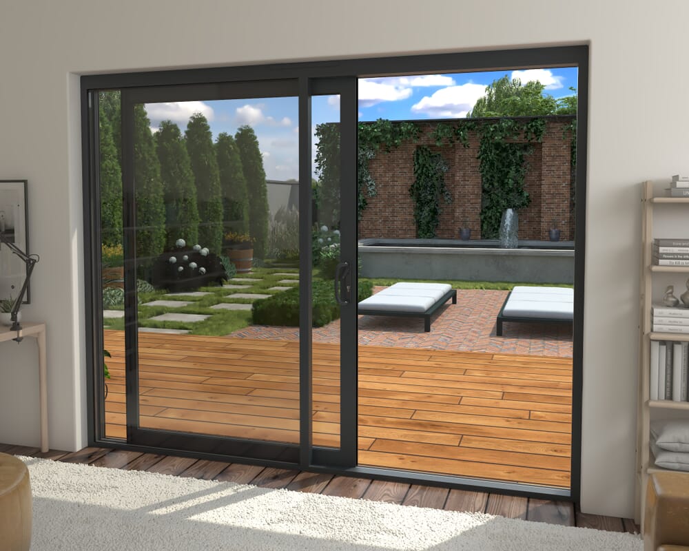 Part Q 2700mm Supreme Anthracite Grey Aluminium Sliding Doors LH Sliding / RH Fixed