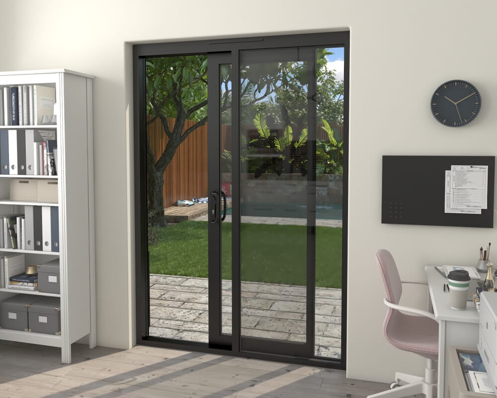 1500mm Supreme Black Aluminium Sliding Doors RH Sliding / LH Fixed