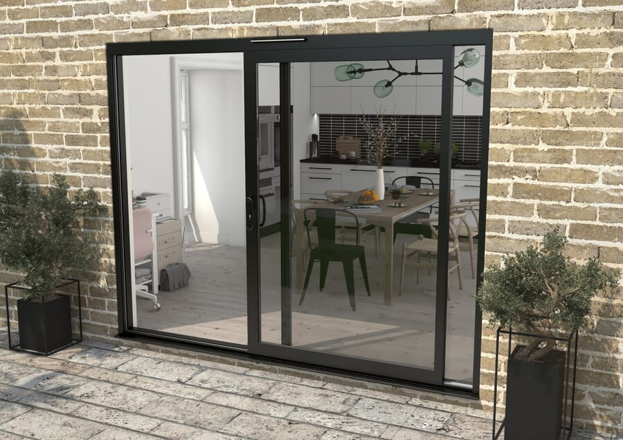 CLIMADOOR Supreme Black Aluminium Sliding Doors – Part Q Compliant