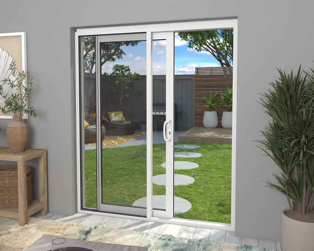 1800mm Supreme White Aluminium Sliding Doors LH Sliding / RH Fixed