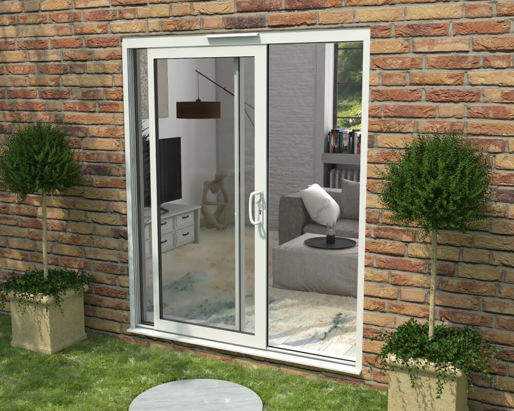 1800mm Supreme White Aluminium Sliding Doors RH Sliding / LH Fixed