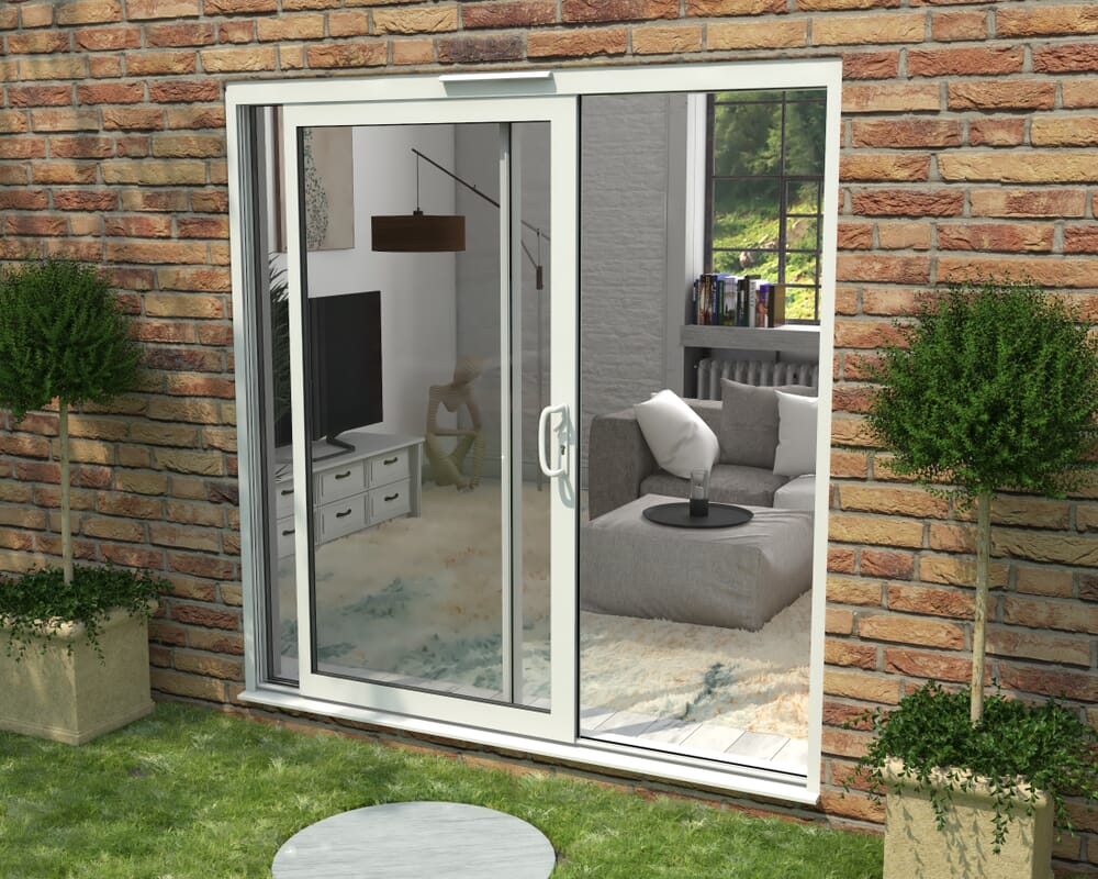 2100mm Supreme White Aluminium Sliding Doors RH Sliding / LH Fixed