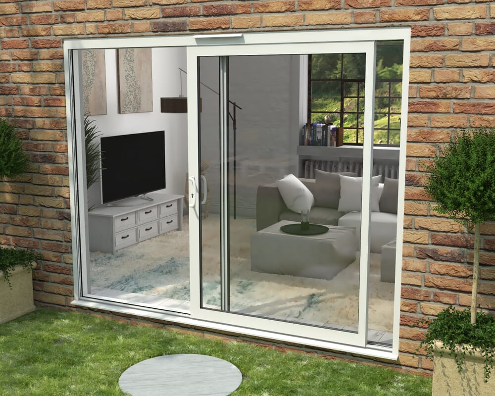 2700mm Supreme White Aluminium Sliding Doors LH Sliding / RH Fixed