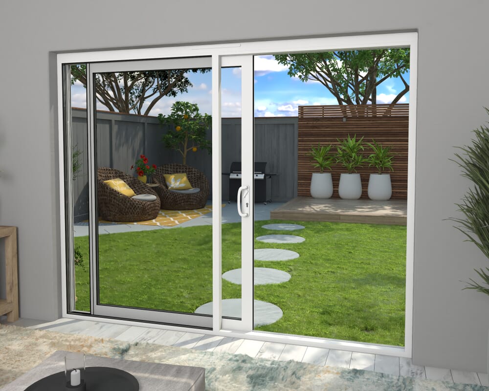 2700mm Supreme White Aluminium Sliding Doors LH Sliding / RH Fixed