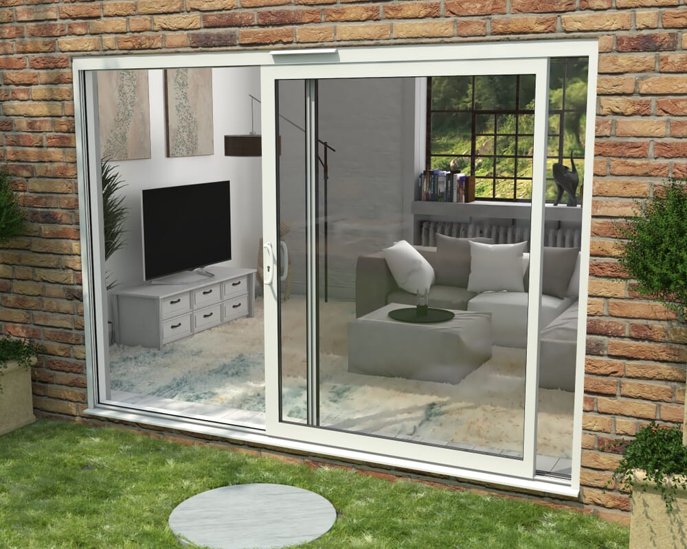 3000mm Supreme White Aluminium Sliding Doors LH Sliding / RH Fixed