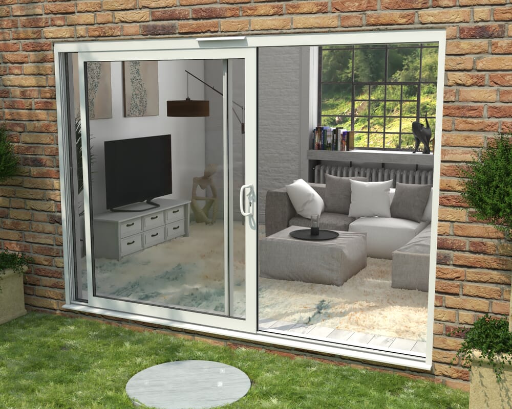 3000mm Supreme White Aluminium Sliding Doors RH Sliding / LH Fixed