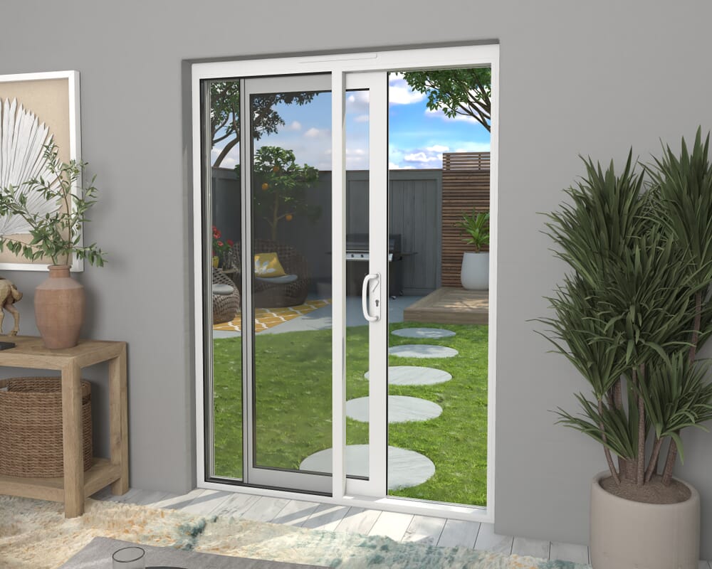 Part Q 1500mm Supreme White Aluminium Sliding Doors LH Sliding / RH Fixed