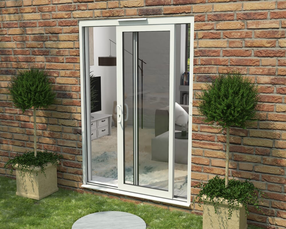Part Q 1500mm Supreme White Aluminium Sliding Doors LH Sliding / RH Fixed