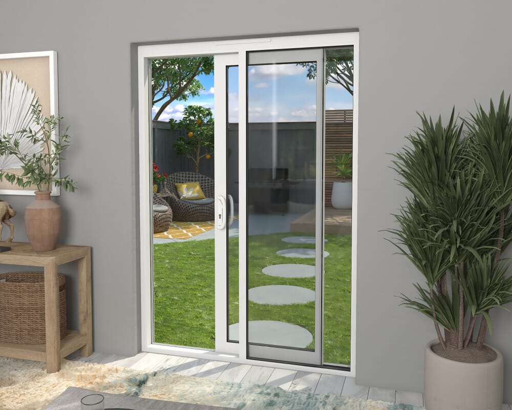 Part Q 1500mm Supreme White Aluminium Sliding Doors RH Sliding / LH Fixed