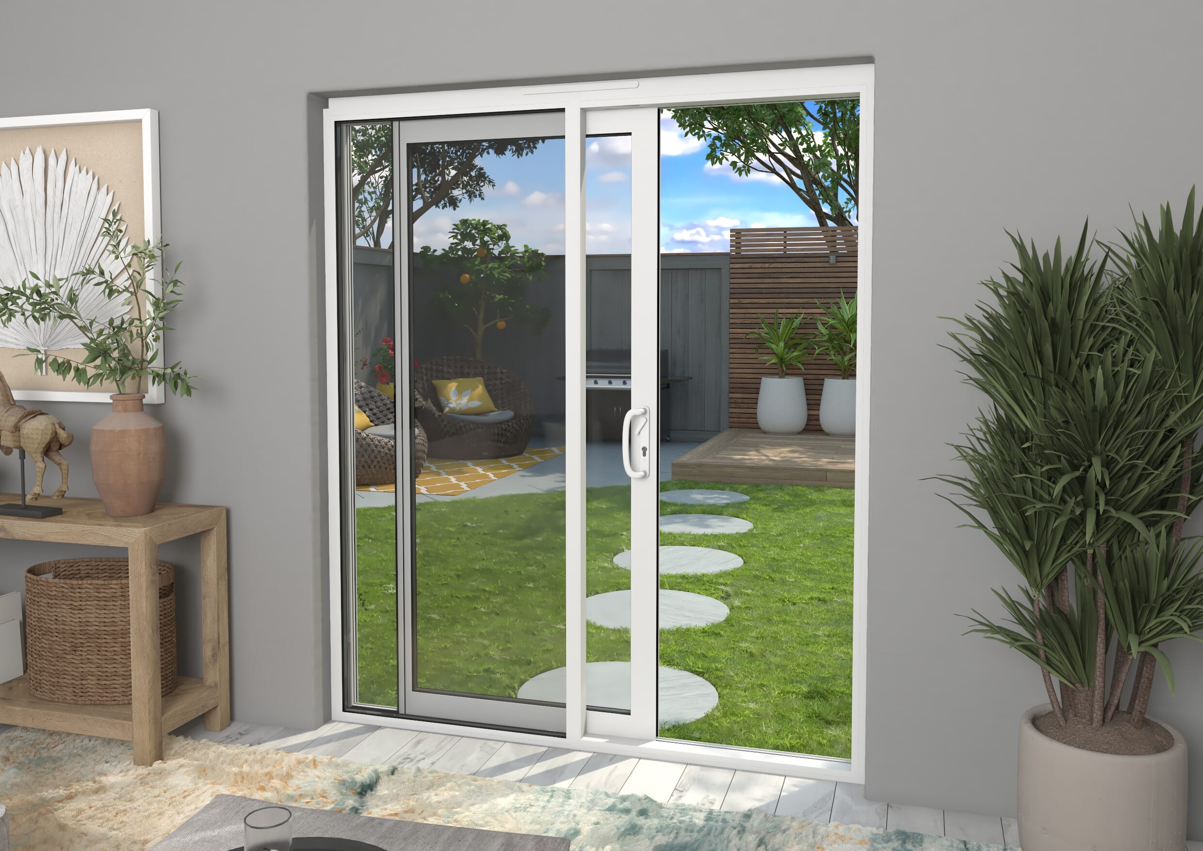 Part Q 1800mm Supreme White Aluminium Sliding Doors LH Sliding / RH Fixed
