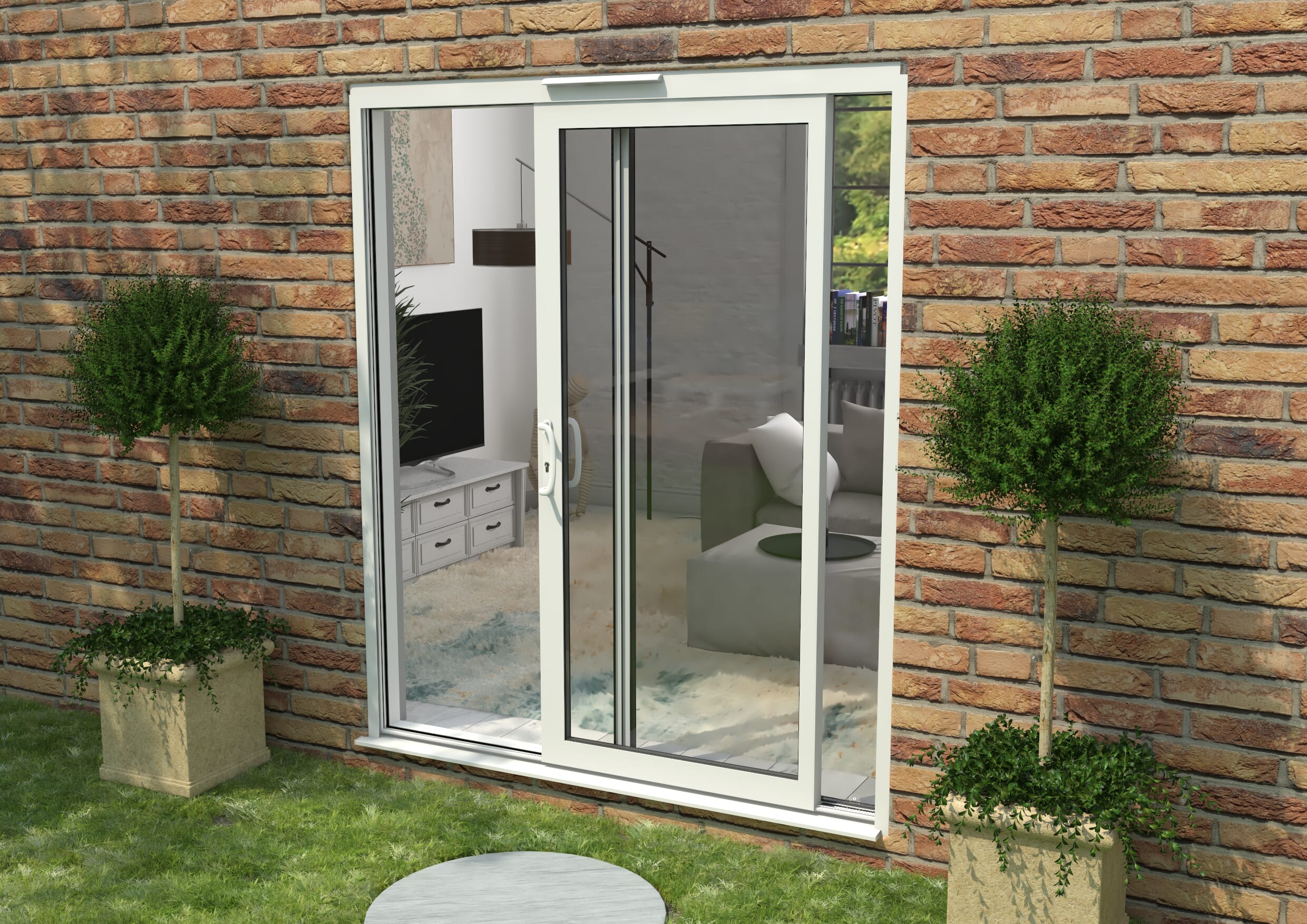 Part Q 1800mm Supreme White Aluminium Sliding Doors LH Sliding / RH Fixed