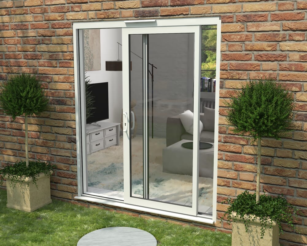 Part Q 1800mm Supreme White Aluminium Sliding Doors LH Sliding / RH Fixed