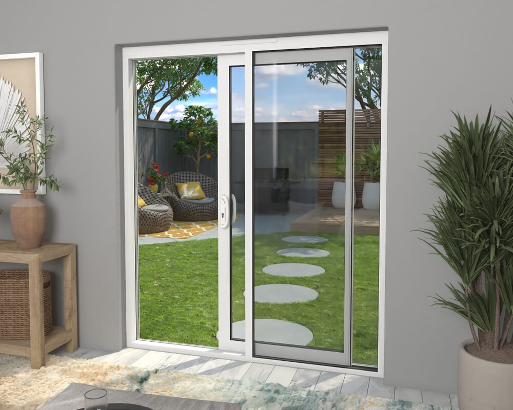 Part Q 1800mm Supreme White Aluminium Sliding Doors RH Sliding / LH Fixed