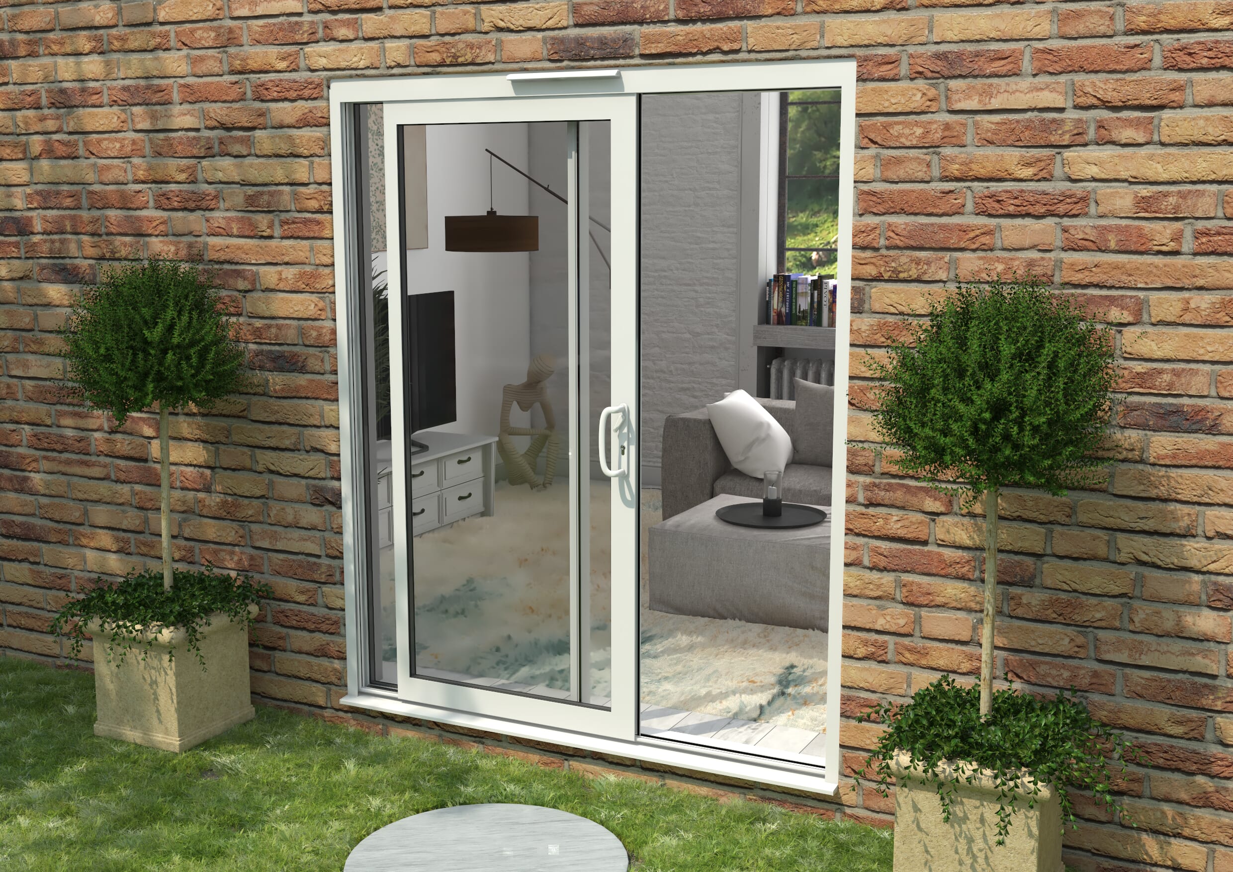 Part Q 1800mm Supreme White Aluminium Sliding Doors RH Sliding / LH Fixed