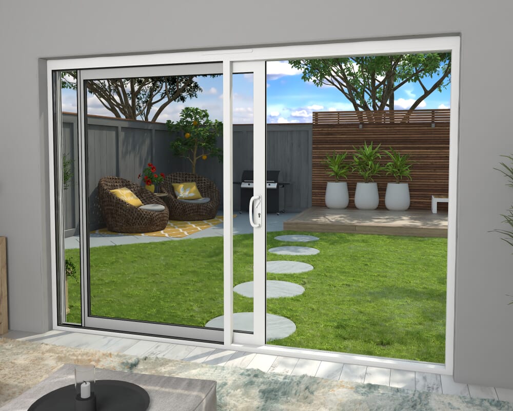 Part Q 3000mm Supreme White Aluminium Sliding Doors LH Sliding / RH Fixed