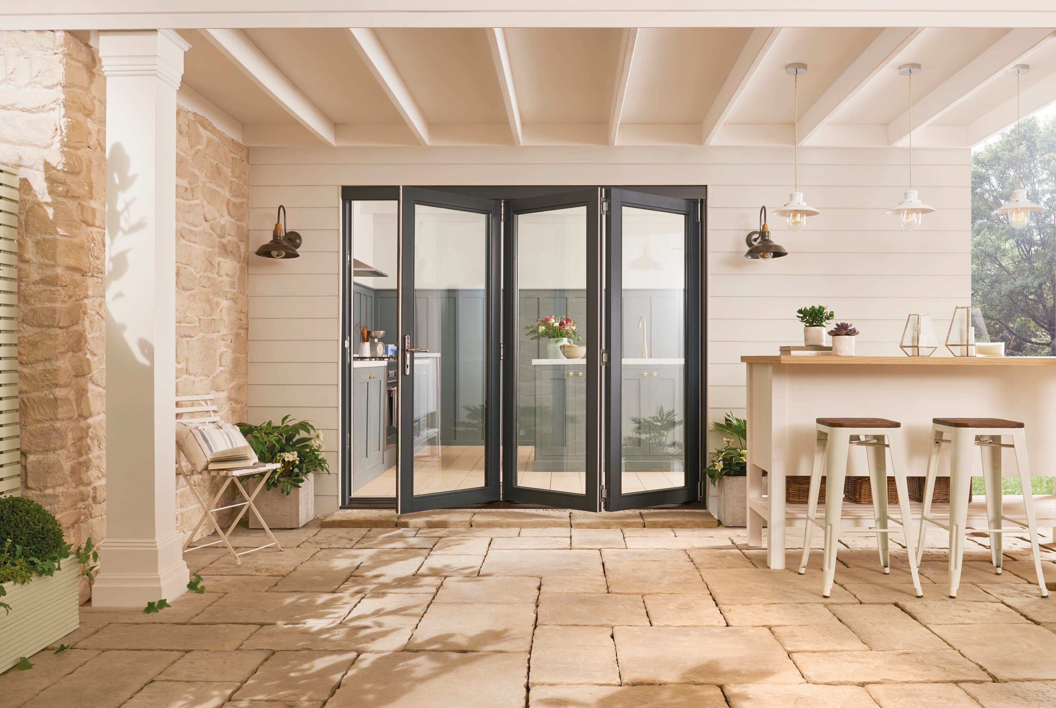 1800mm (6ft) Bedgebury Anthracite Grey Hardwood Bifold Doors